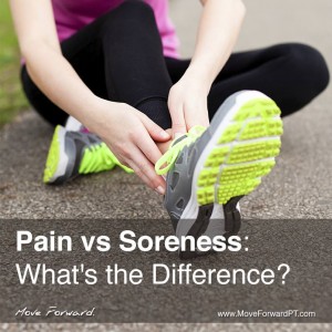 pain vs. soreness graphic